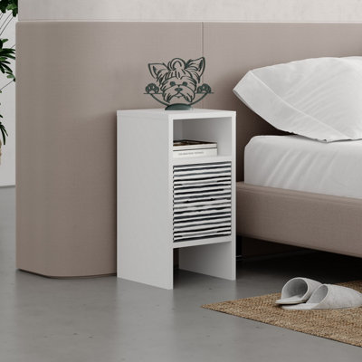 White timber bedside table discount