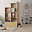 Decortie Half Modern Bookcase Display Unit Natural Oak Effect White Tall 165cm