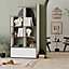 Decortie Half Modern Bookcase Display Unit White Anthracite Grey Tall 165cm