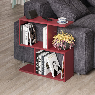 Decortie Homemania Modern Side End Coffee Table Burgundy Multipurpose  H 60cm 5 Tier