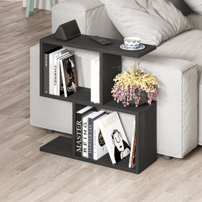 Decortie Homemania Modern Side End Coffee Table Side End Black Wood Multipurpose  H 60cm 5 Tier