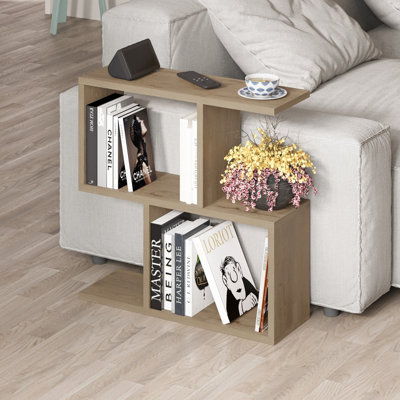 Decortie Homemania Modern Side End Coffee Table Side End Natural Oak Multipurpose  H 60cm 5 Tier
