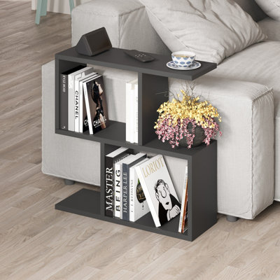 Decortie Homemania Modern Side End Coffee Table Side End Silky Grey Black Multipurpose  H 60cm 5 Tier