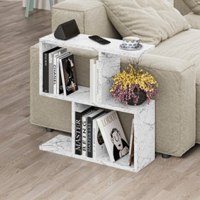 Decortie Homemania Modern Side End Coffee Table White Marble Effect Multipurpose  H 60cm 5 Tier