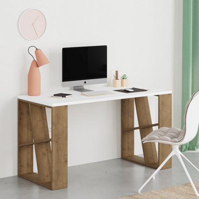 Modern white deals oak desk