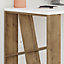 Decortie Honey Modern Desk White Oak Effect With Bookshelf Legs Width 137cm