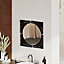Decortie Hulla Modern Black Metal Framed Round Mirror Wall-Mounted Bathroom, Home, 55.5cm (W) 55.5cm (D)