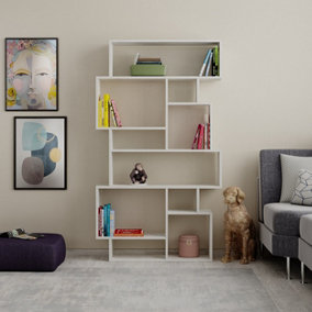 Decortie Karmato Modern Bookcase Display Unit Ancient White Tall 168.5cm