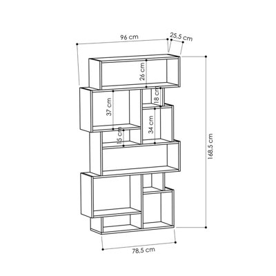 Decortie Karmato Modern Bookcase Display Unit Anthracite Grey Tall 168.5cm