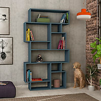 Decortie Karmato Modern Bookcase Display Unit Turquoise Blue Tall 168.5cm
