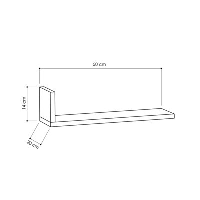 Decortie L Shape Modern Floating Shelf Anthracite Grey 14cm Short