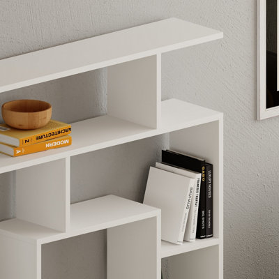 Decortie Labirent Modern Bookcase Display Unit Room Separator White Medium 129cm