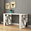 Decortie Labirent Modern Desk White Ancient White With Bookshelf Legs Width 137cm