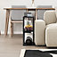 Decortie Lazena Modern Side End Coffee Table Black Marble Effect Multipurpose  H 55.4cm 3 Tier