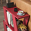 Decortie Lazena Modern Side End Coffee Table Burgundy Multipurpose  H 55.4cm 3 Tier