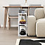 Decortie Lazena Modern Side End Coffee Table White Marble Effect Multipurpose  H 55.4cm 3 Tier