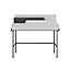Decortie Leila Modern Desk White Anthracite Grey Multipurpose Study Modern Desk Width 110cm
