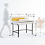 Decortie Leila Modern Desk White Mustard Multipurpose Study Modern Desk Width 110cm