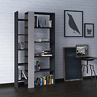 Decortie Lift Modern Bookcase Display Unit Anthracite Grey Mocha Grey Tall 150.5cm
