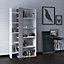 Decortie Lift Modern Bookcase Display Unit White Mocha Grey Tall 150.5cm
