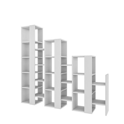 Decortie Lift Separator Modern Bookcase Display Unit Room Separator White Tall 151cm