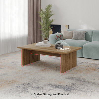 Decortie Loana Modern Scandi 120cm Rectangular Coffee Table Soft