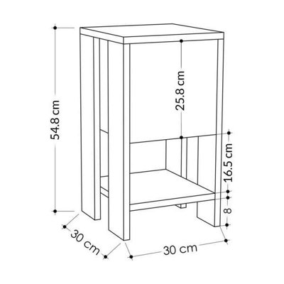Decortie Lonie Modern Bedside Table Nightstand with Storage White Marble Effect Width 34cm