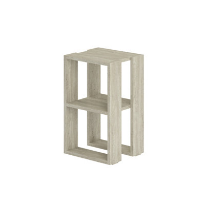 Decortie Lonie Modern Bedside Table Travertine 34cm Width Bedroom Furniture