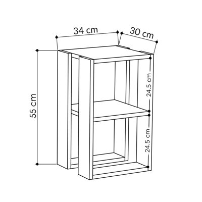 Decortie Lonie Modern Bedside Table Travertine 34cm Width Bedroom Furniture