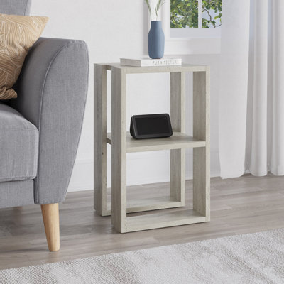 Decortie Lonie Modern Bedside Table Travertine 34cm Width Bedroom Furniture