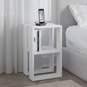 Decortie Lonie Modern Bedside Table White 34cm Width Bedroom Furniture