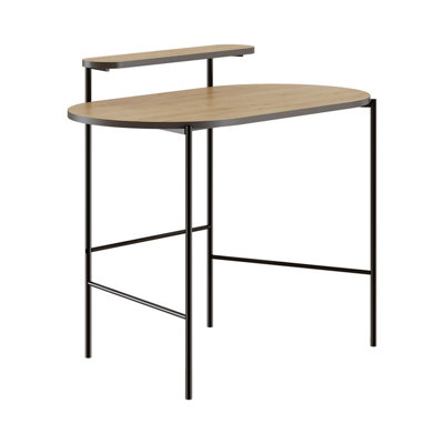 Decortie Loub Modern Desk Oak With Monitor Stand  Width 100cm