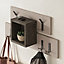 Decortie Lumina Modern Wall-Mounted Coat Rack, Wall Hanger with 6 Metal Hooks, Shelf Storage, 68x14.80cm, Mocha Grey, Dark Coffee