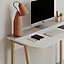 Decortie Luton Modern Desk White Mocha Grey Minimal And Contemporary Width 120cm