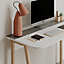 Decortie Luton Modern Desk White Retro Grey Minimal And Contemporary Width 120cm