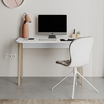 Decortie Luton Working Table, Study Desk, Computer & Laptop, PC Desk, Home Office White - White