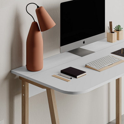 Decortie Luton Working Table, Study Desk, Computer & Laptop, PC Desk, Home Office White - White