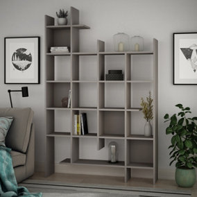 Decortie Manco Modern Bookcase Display Unit Room Separator Mocha Grey Tall 188cm