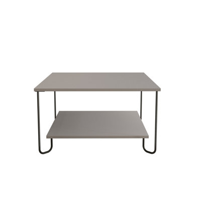 Decortie Marbo Coffee Table with Open Shelf Modern Multipurpose Design Mocha Grey H 45cm
