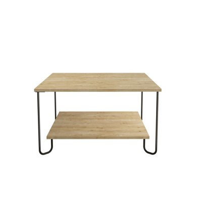 Decortie Marbo Coffee Table with Open Shelf Modern Multipurpose Design Oak H 45cm