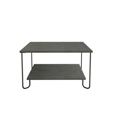 Decortie Marbo Coffee Table with Open Shelf Modern Multipurpose Design Retro Grey H 45cm