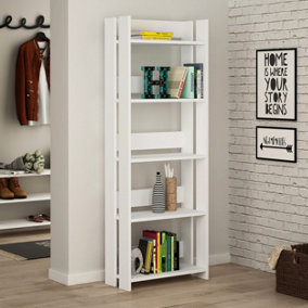 Decortie Massimo Modern Bookcase Display Unit White Tall 155cm