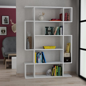 Decortie Mito Modern Bookcase Display Unit White Tall 161cm