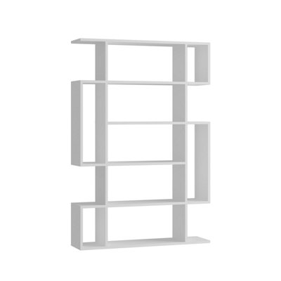 Decortie Mito Modern Bookcase Display Unit White Tall 161cm