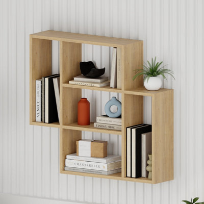 Decortie Mito Modern Floating Shelf Oak 80.4cm Tall