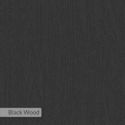 Decortie Model-4 1100(D)cm Computer Desk Black Wood Workstation PC Work Table Office Gaming Desk Shelf with Black Metal Leg