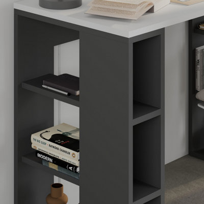 Decortie Modern Colmar 106cm Working Desk Particleboard 3 Open Shelves ...