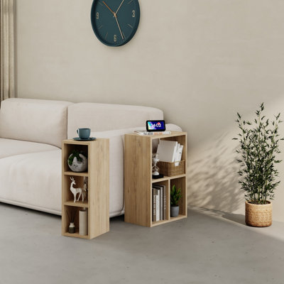 Decortie Modern Combayn 3 Cube Small Low Standing Book Shelf ...