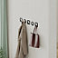 Decortie Modern Kaly Unique Metal 5 Hooks for Hanging, Set of 5 Matte Black Round&Square Shape Hooks Kitchen, Waterproof, (Matte)