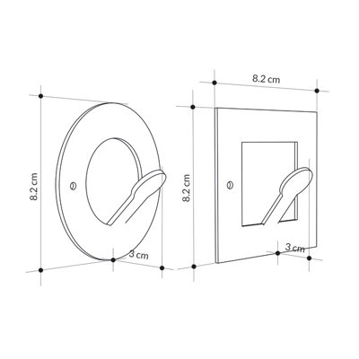 Decortie Modern Kaly Unique Metal 5 Hooks for Hanging, Set of 5 Matte Black Round&Square Shape Hooks Kitchen, Waterproof, (Matte)